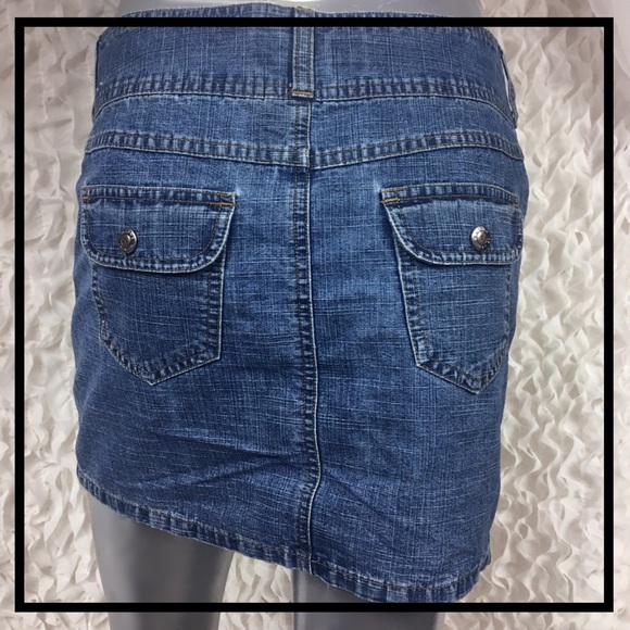 ARIZONA | Blue Jean Denim Mini Skirt with Pockets - Picture 4 of 6
